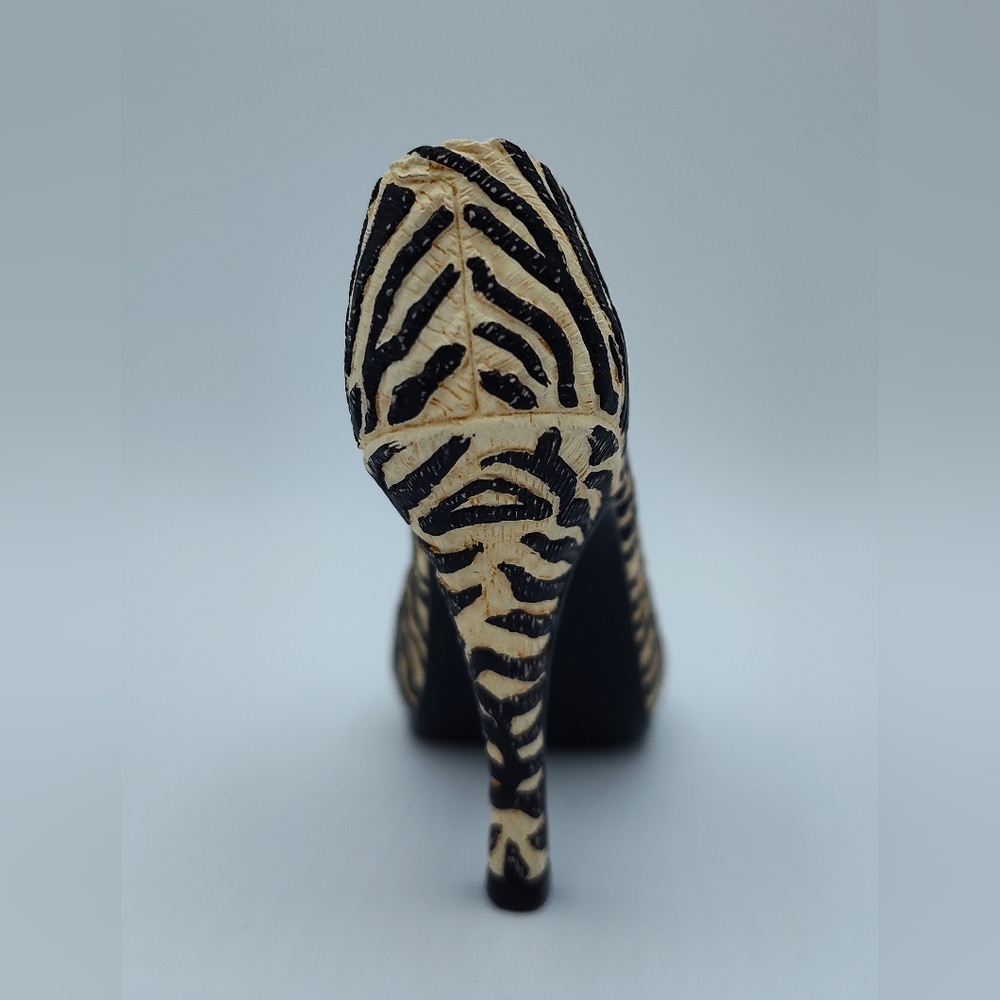 Just the Right Shoe Zebra Print High Heel Miniature Shoe Collectible - Picture 3 of 6